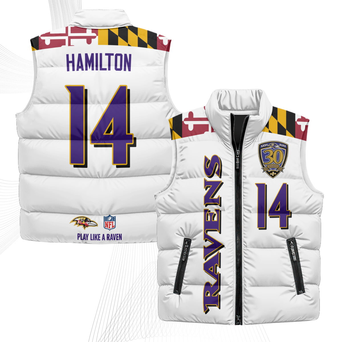 BAL Maryland Puffer Vest - Printed