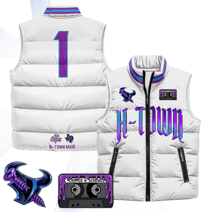 HOU "Screwcity" Puffer Vest - Printed