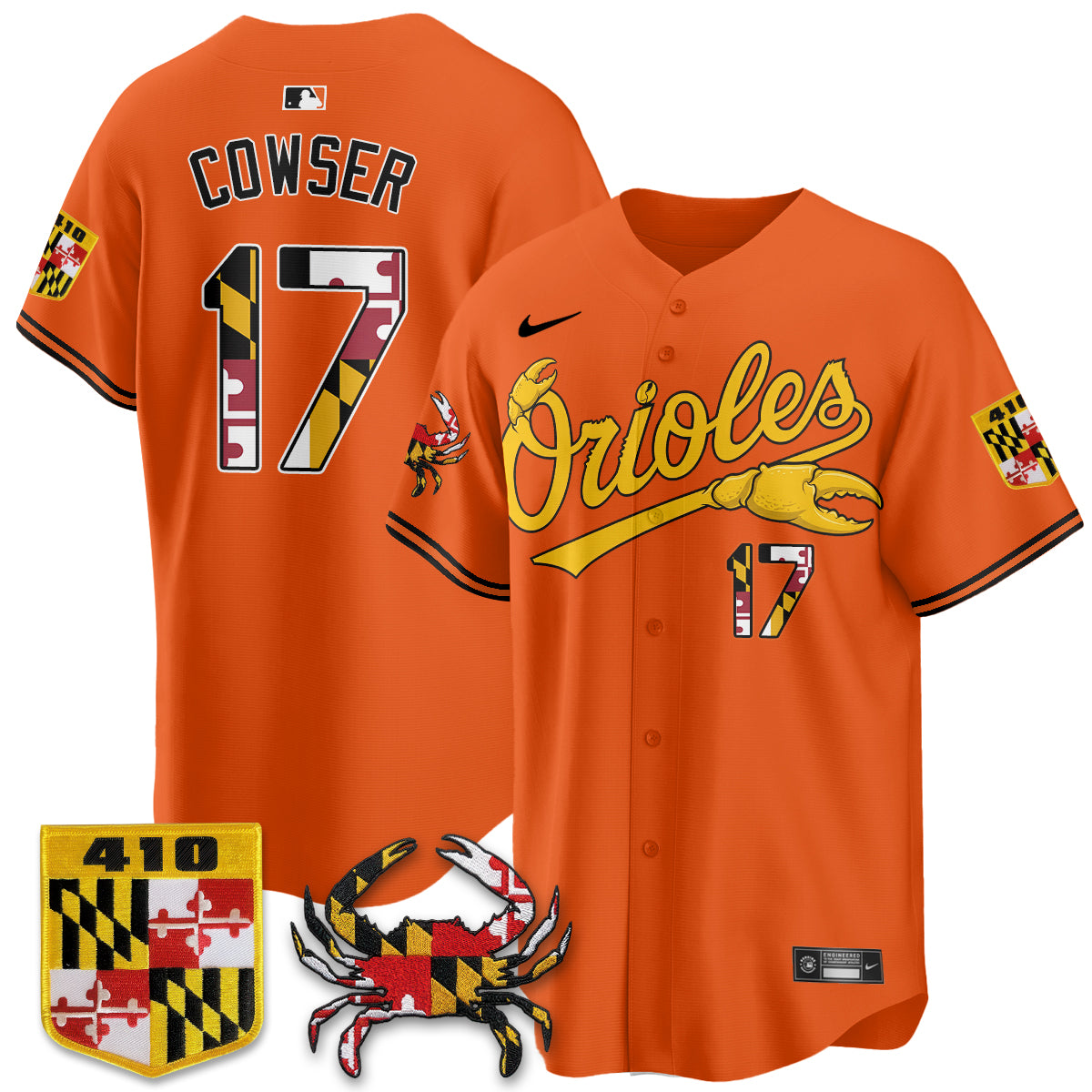 Baltimore Orioles Crab x Maryland Vapor Limited Jersey - Stitched
