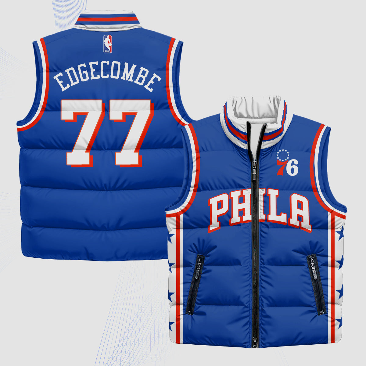 PHI Superteam 24th Season Patch Puffer Vest - Printed