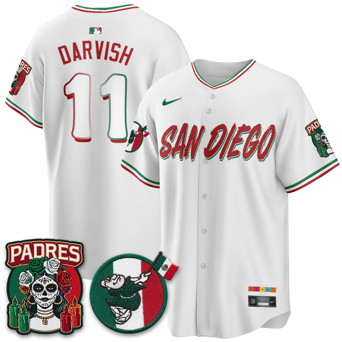 San Diego Padres City Connect Mexico Style Vapor Jersey - Stitched