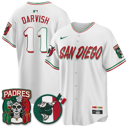 San Diego Padres City Connect Mexico Style Vapor Jersey - Stitched