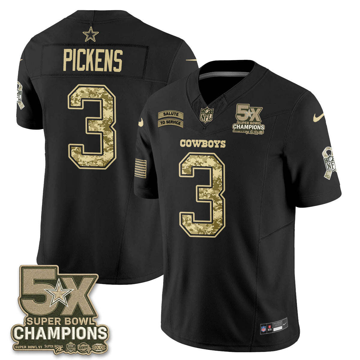 Dallas Cowboys 2026 Salute to Service V3 Vapor Jersey - Stitched