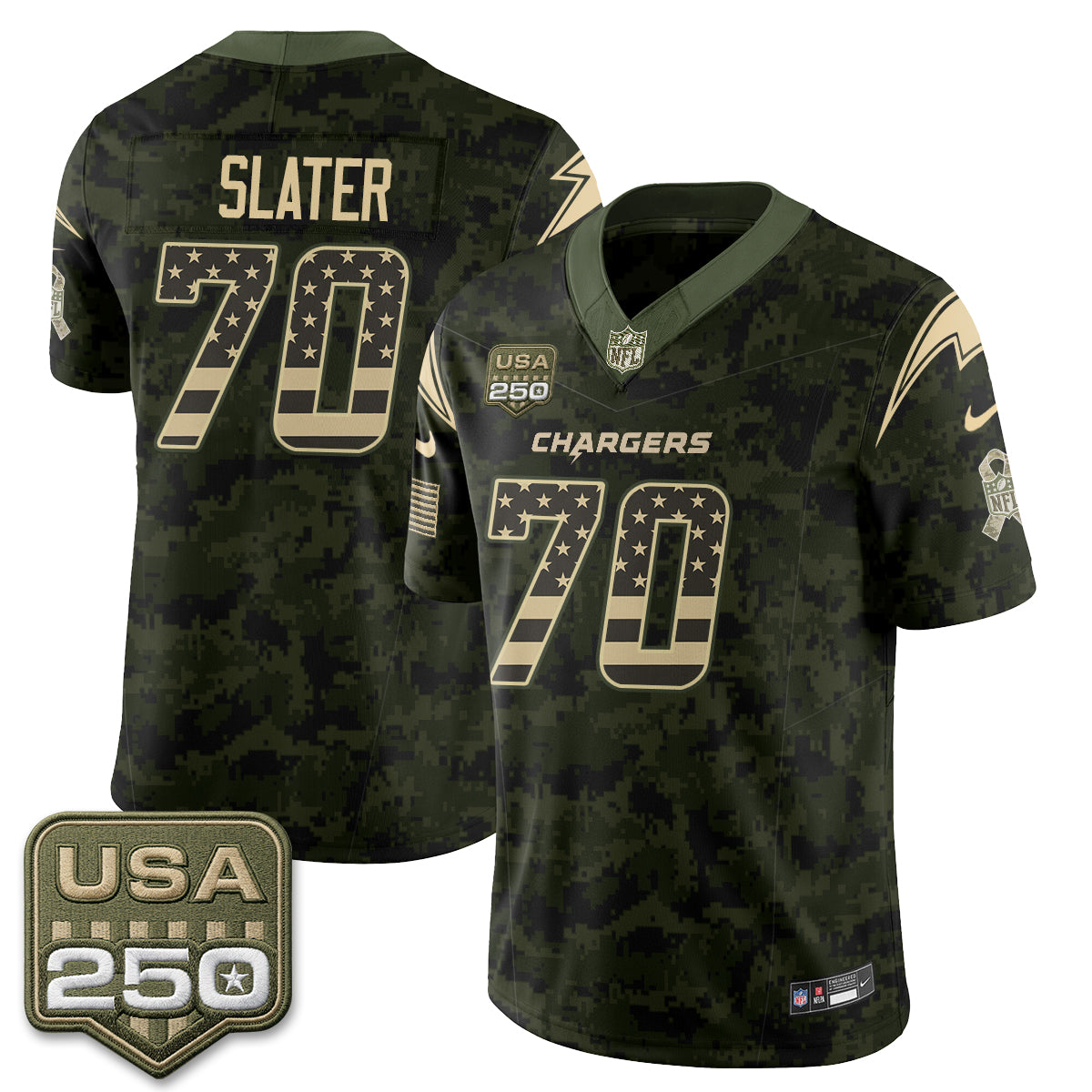 Los Angeles Chargers 2026 Salute to Service Vapor Jersey - Stitched