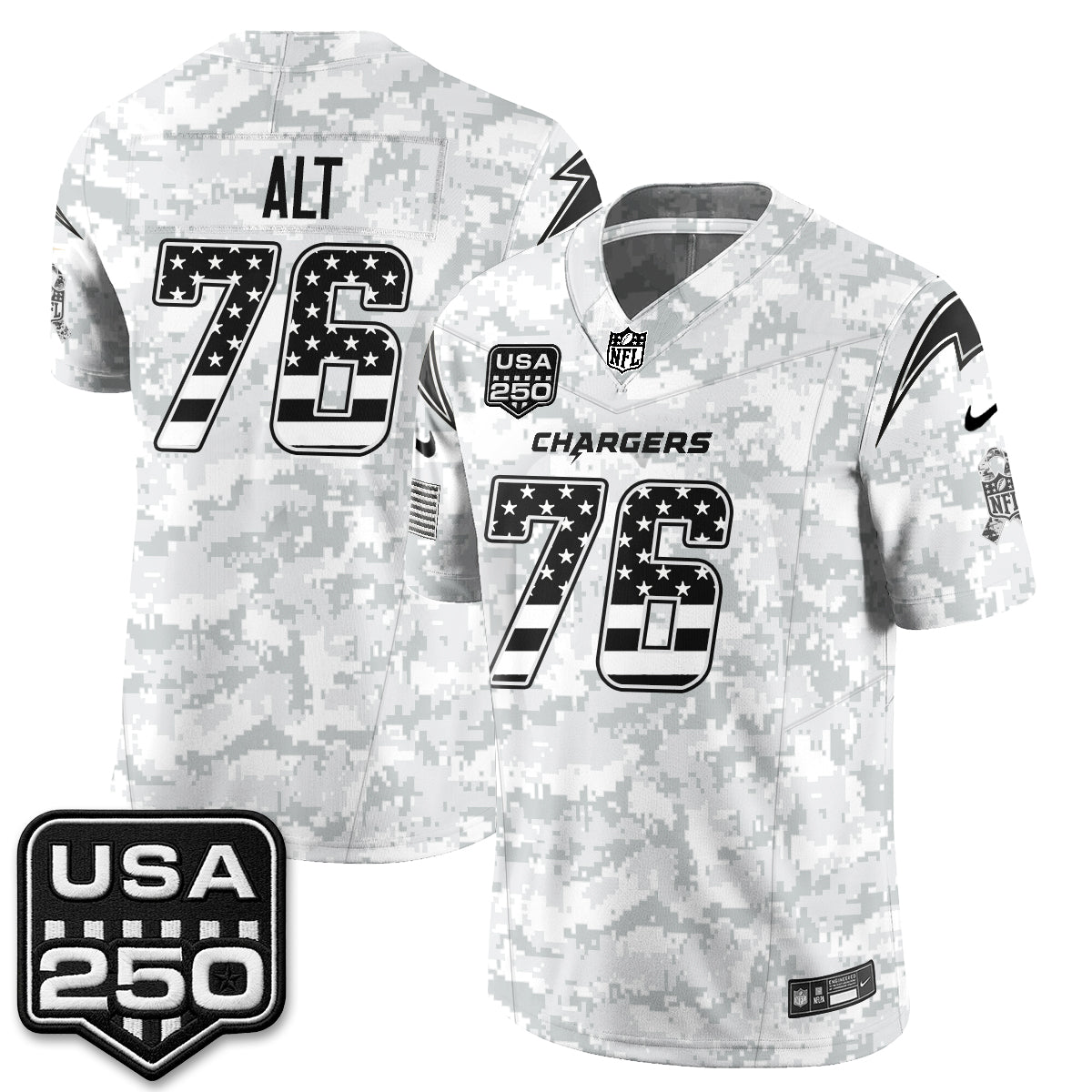 Los Angeles Chargers 2026 Salute to Service Vapor Jersey - Stitched