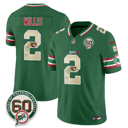 Miami Dolphins Mexico Edition Vapor Jersey - Stitched