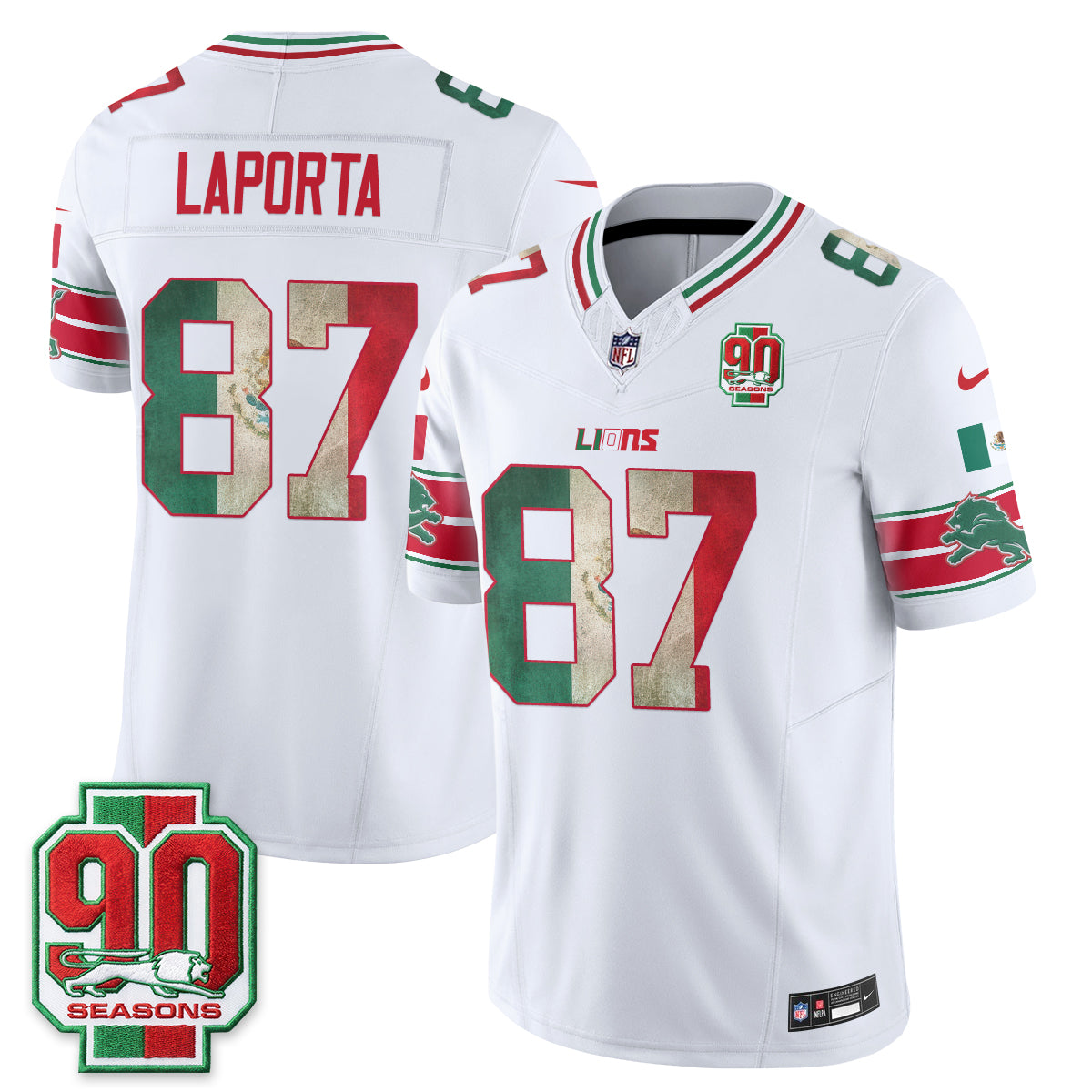 Detroit Lions Mexico Edition Vapor Jersey - Stitched