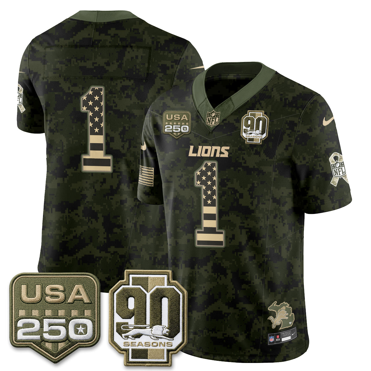 DET 2026 Salute to Service Vapor Jersey - Stitched