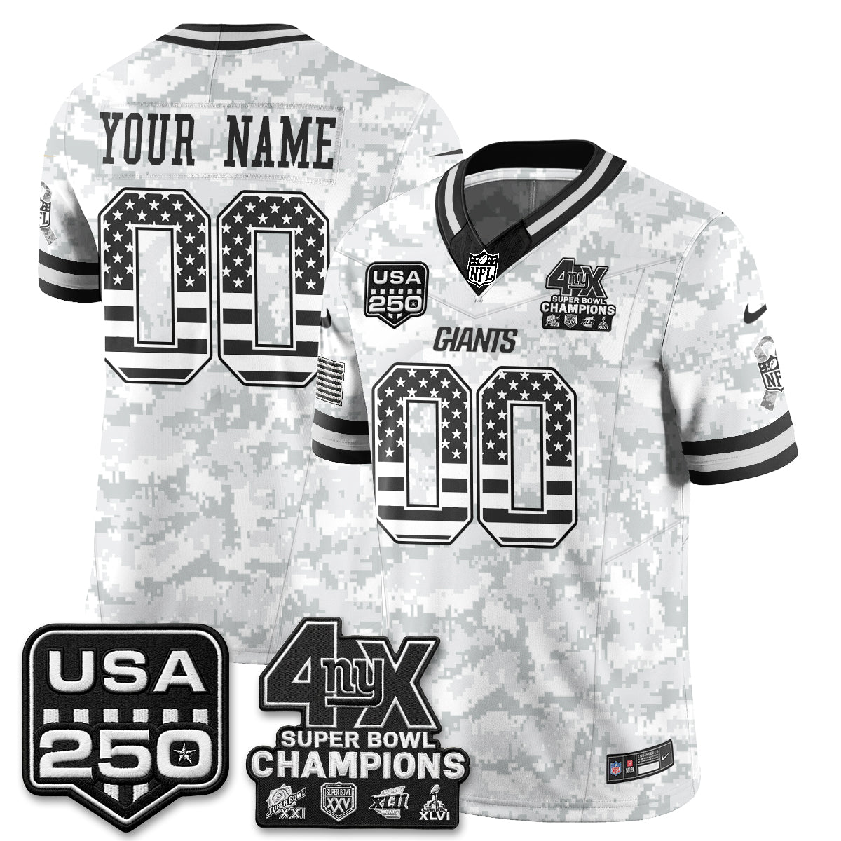 New York Giants 2026 Salute To Service Vapor Custom Jersey - Stitched