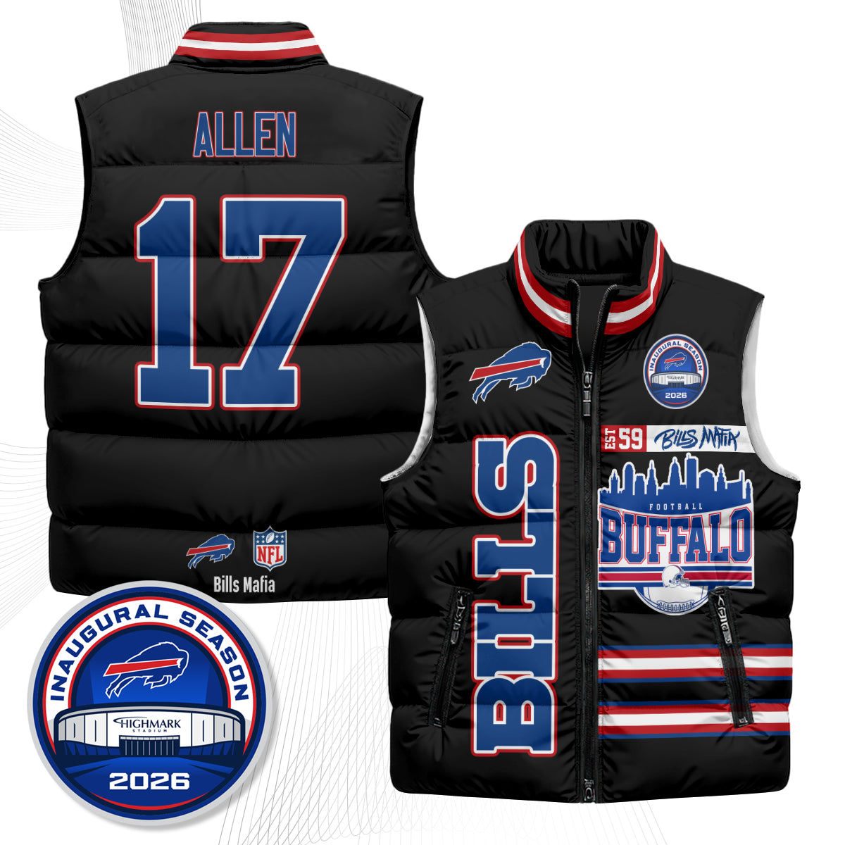 BUF "Mafia" Edition Puffer Vest - Printed