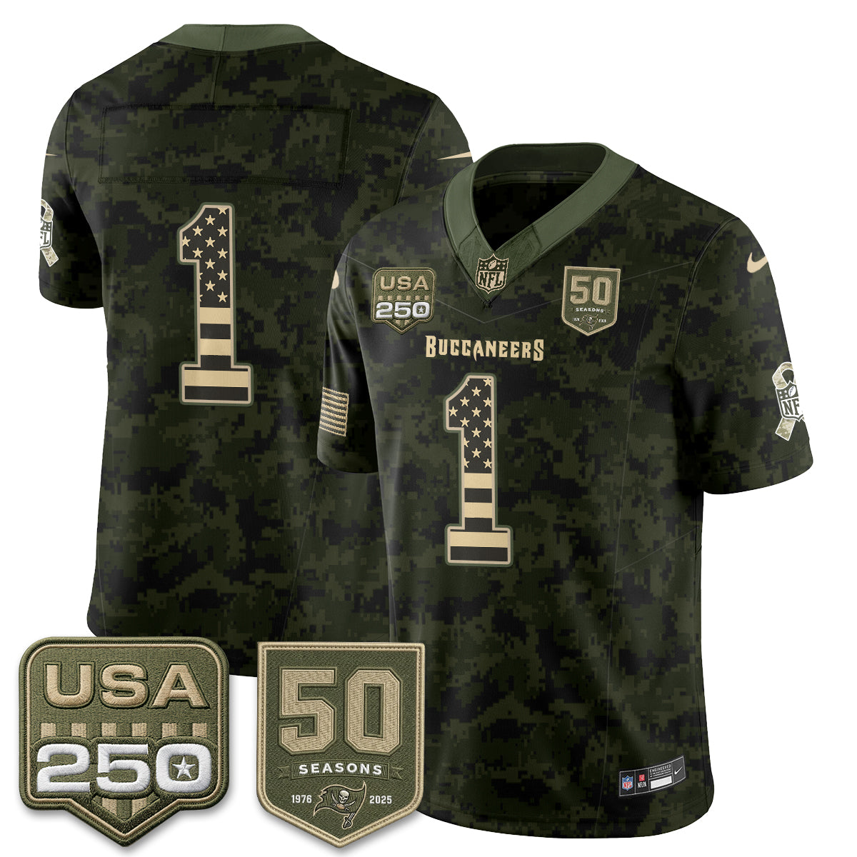 Tampa Bay Buccaneers 2026 Salute to Service Edition Vapor Jersey - Stitched