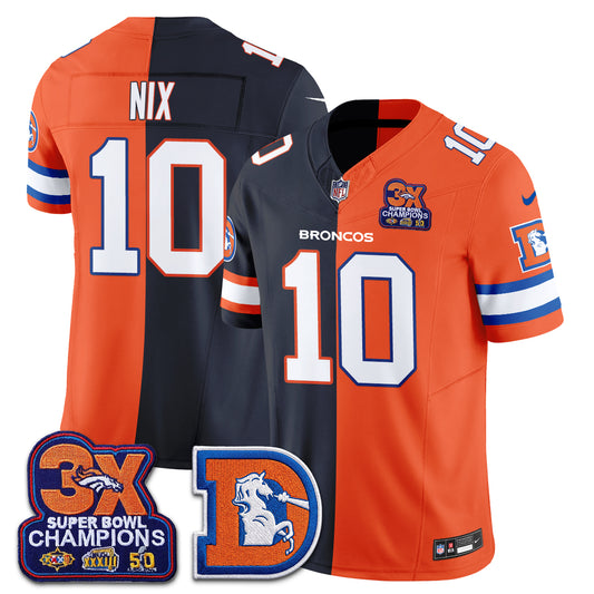 DEN Throwback Split Vapor Jersey - Stitched