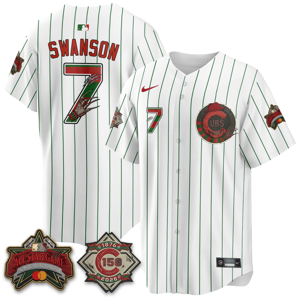 Chicago Cubs A Nightmare on Wrigley Field Edition Vapor Jersey - Stitched