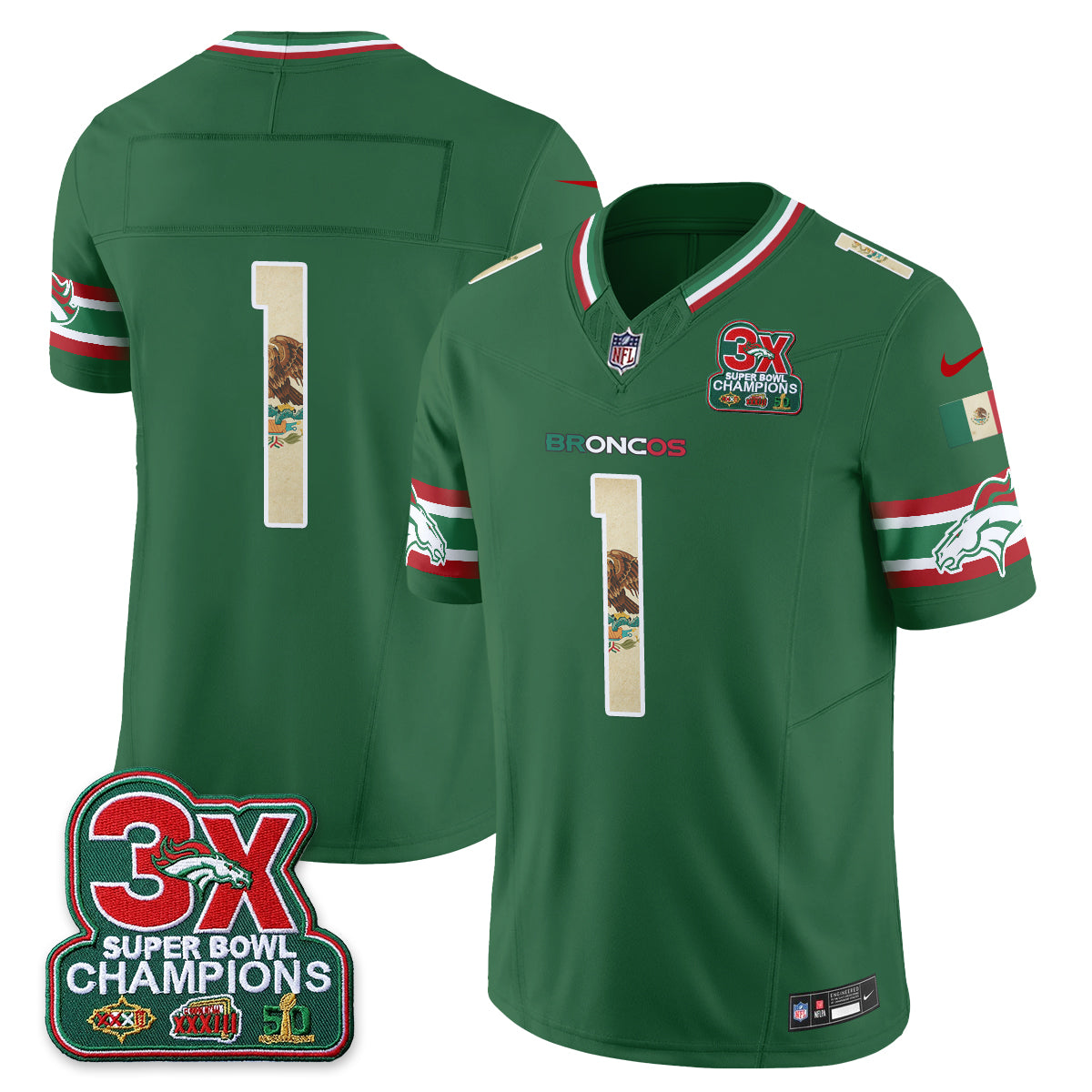 Denver Broncos Mexico Edition Vapor Jersey - Stitched