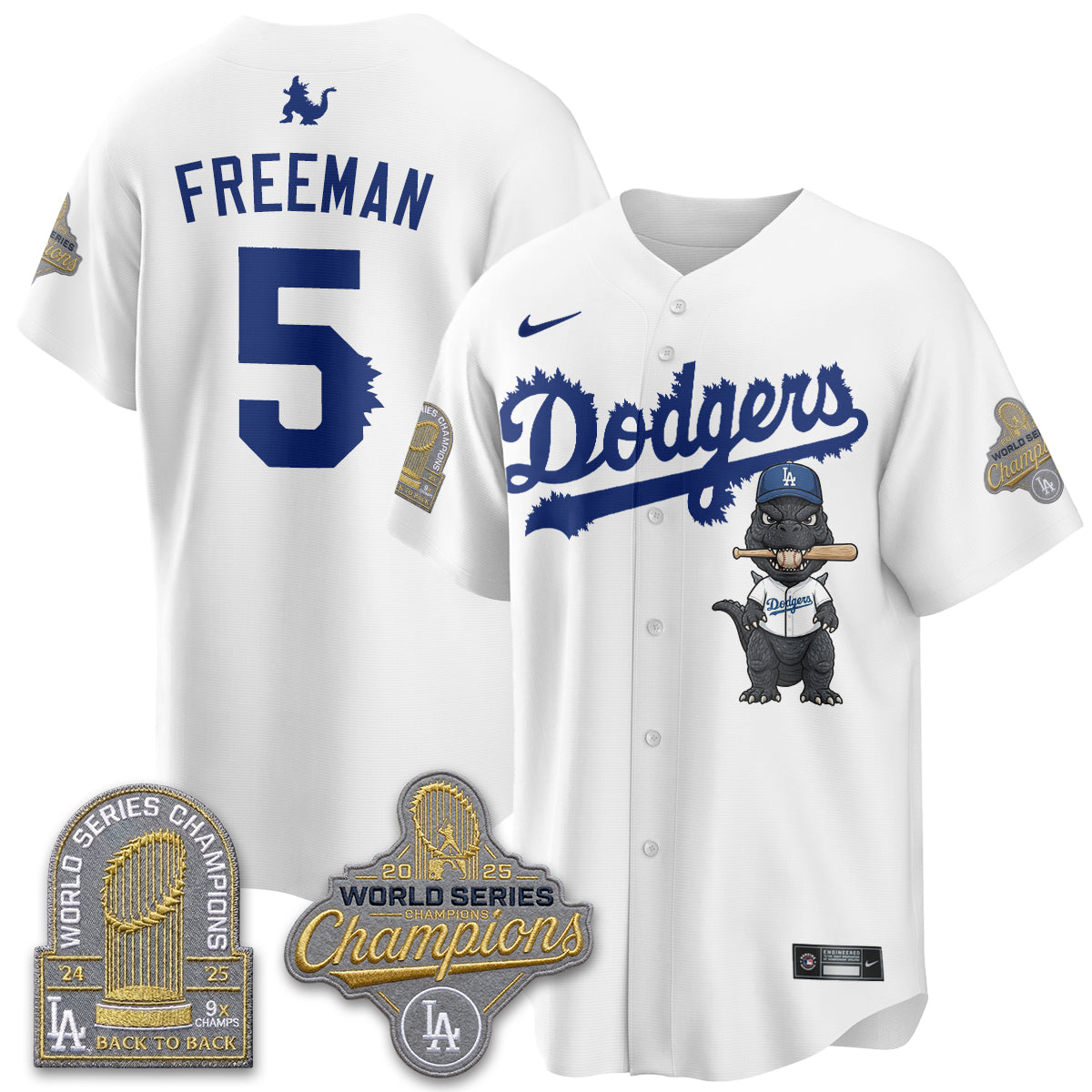 Los Angeles Dodgers x Godzilla Vapor Jersey- Stitched