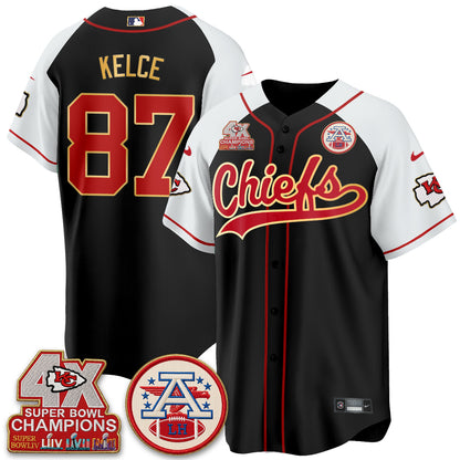 Kansas City Chiefs 4X Champs Gold Trim Edition Vapor Baseball Jersey - Stitched