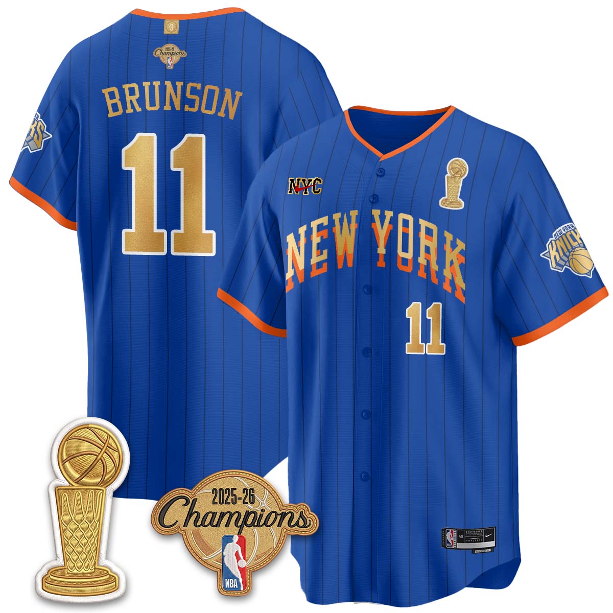 NYK Champions Night Baseball Vapor Jersey - Stitched