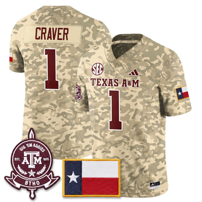 Aggies Camouflage ‘Honor and Support’ 2026 Vapor Limited Jersey - Stitched