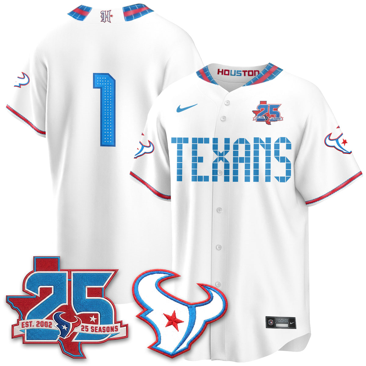 Houston Texans 2026 Rivalries Baseball Vapor Jersey - Stitched