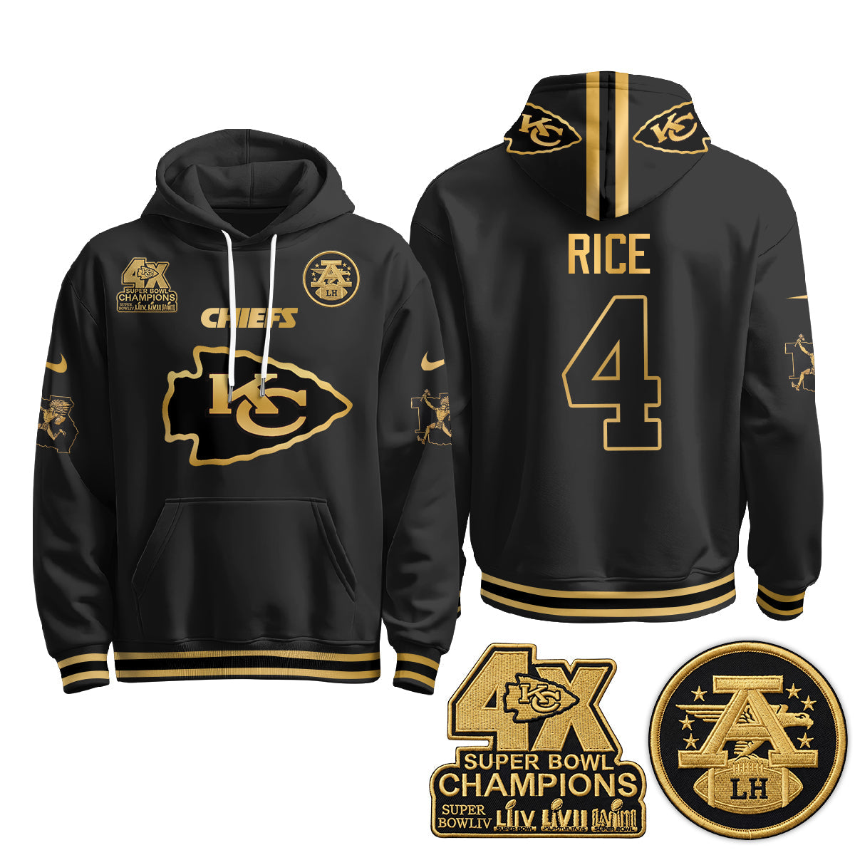 KC 4X Champs Gold Edition Fleece Hoodie - Printed