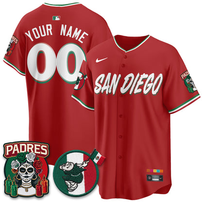 San Diego Padres City Connect Mexico Style Vapor Custom Jersey - Stitched