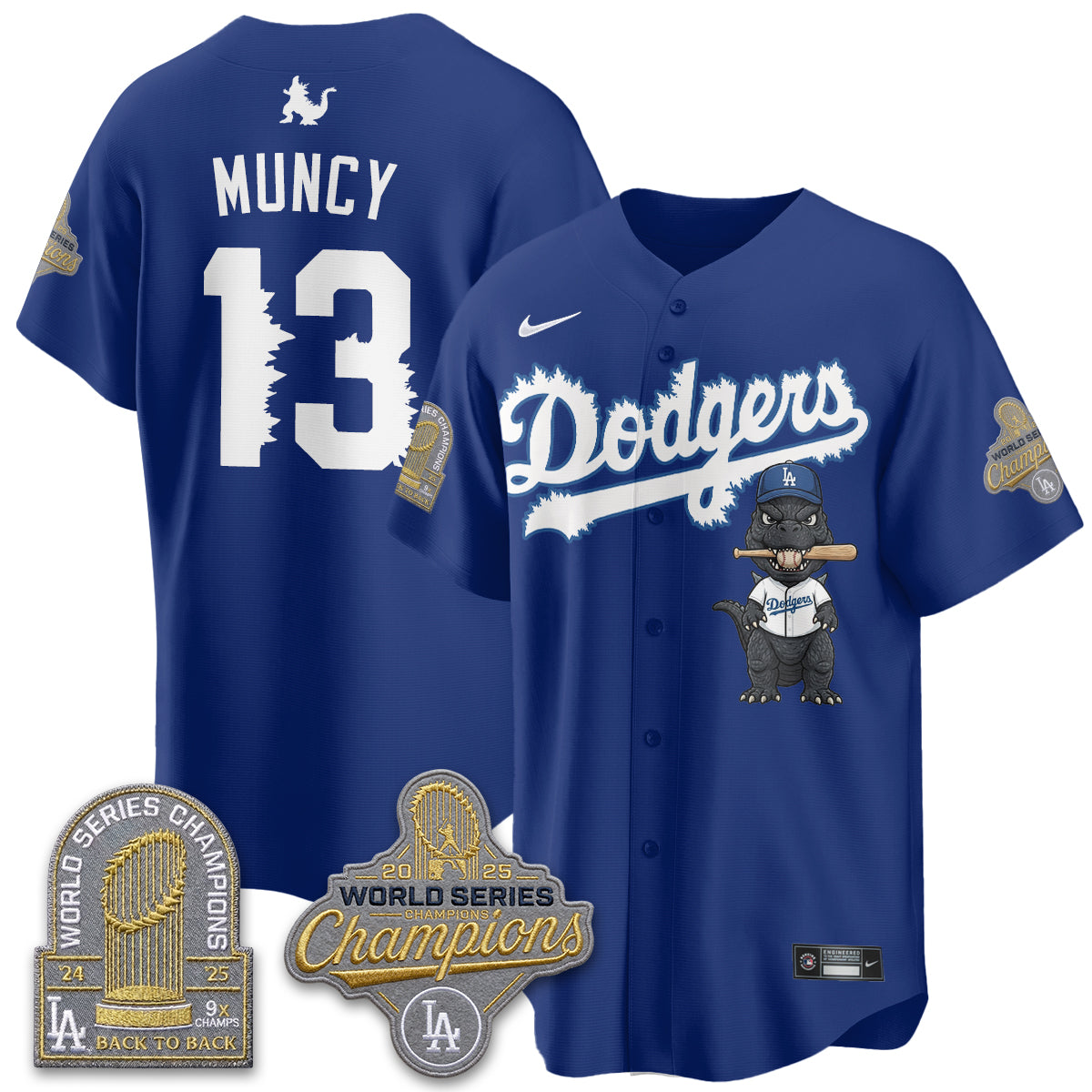 Los Angeles Dodgers x Godzilla Vapor Jersey- Stitched