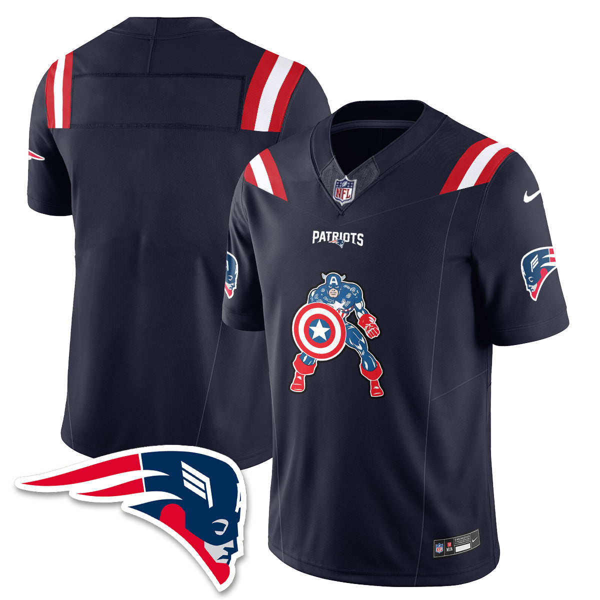 New England Patriots x Vibranium Shield Edition Vapor Jersey - Stitched