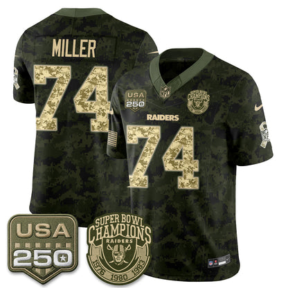 Las Vegas Raiders 2026 Salute to Service Edition Vapor Jersey - Stitched
