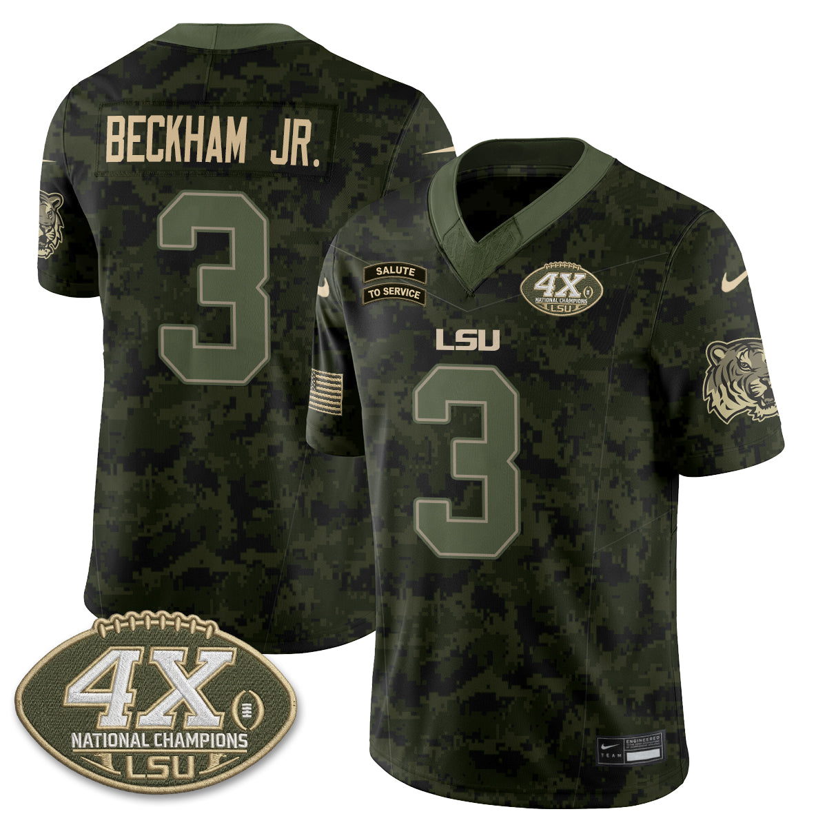 LSU Tigers 2026 Salute to Service Vapor Jersey - Stitched