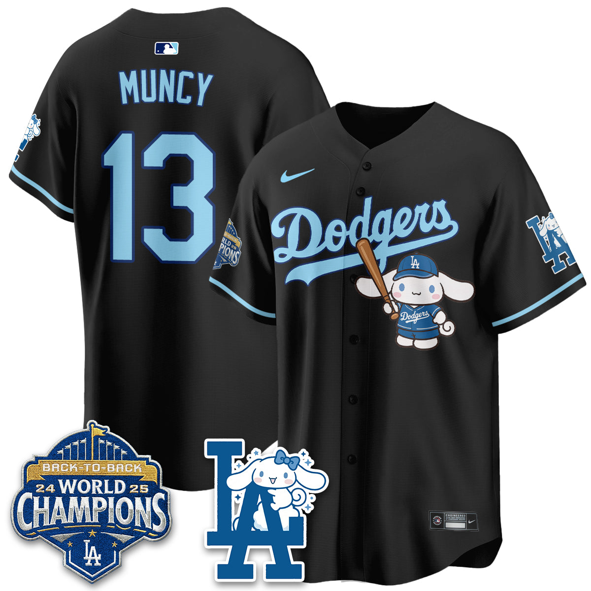 Los Angeles Dodgers Cinnamoroll Edition Vapor Jersey - Stitched