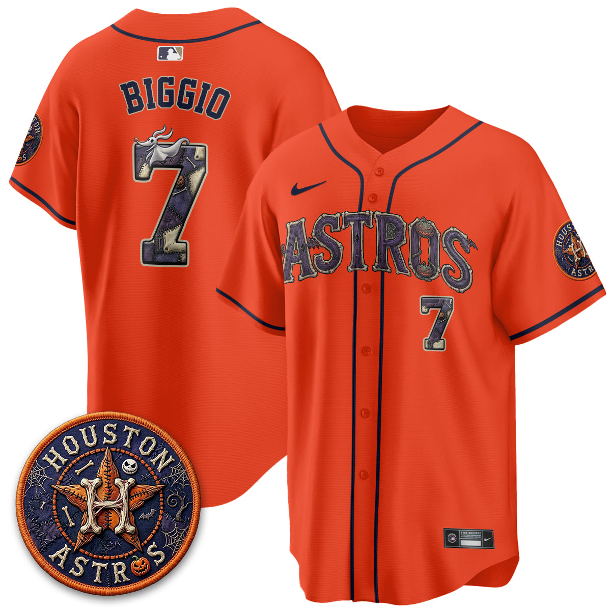Houston Astros Nightmare Vapor Limited Jersey - Stitched