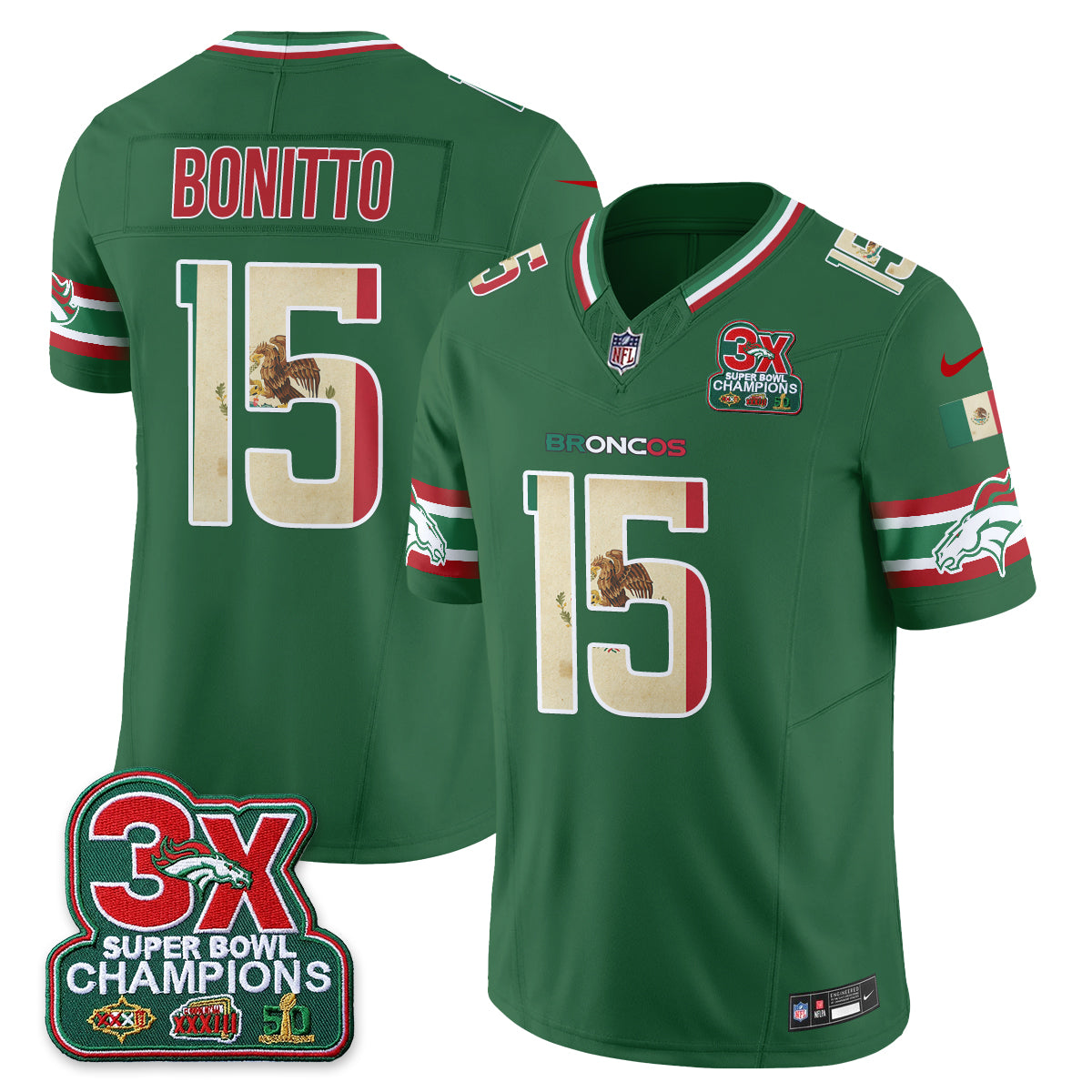 Denver Broncos Mexico Edition Vapor Jersey - Stitched