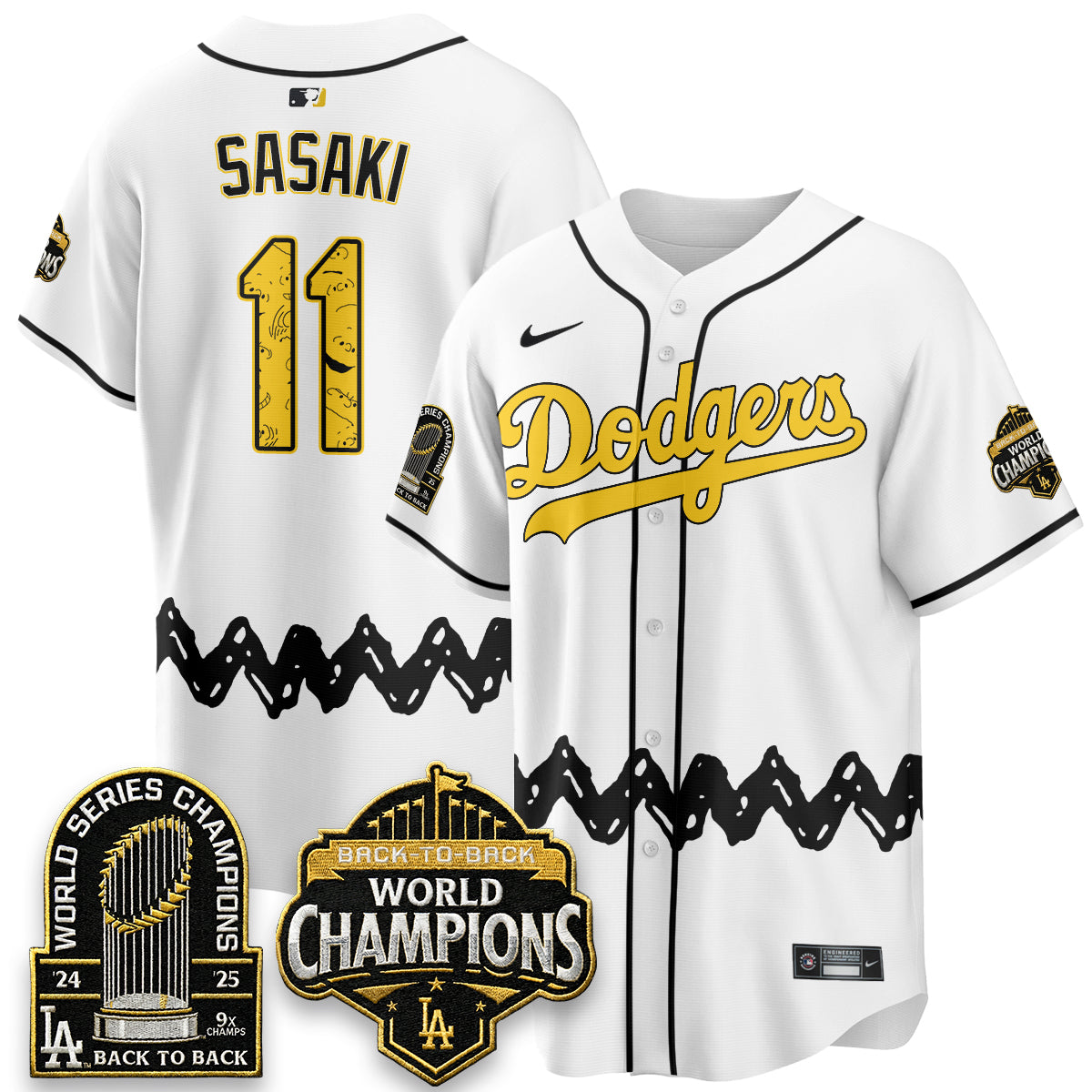Los Angeles Dodgers x P-nuts Style Vapor Jersey - Stitched