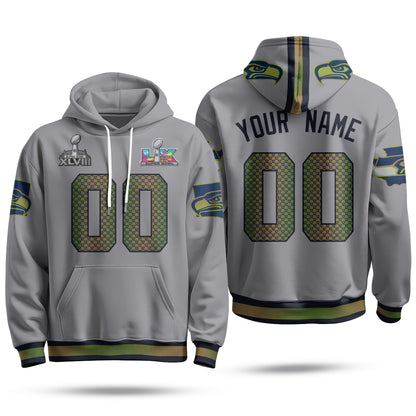 Seattle Seahawks S.Bowl Champs Custom Hoodie - Stitched