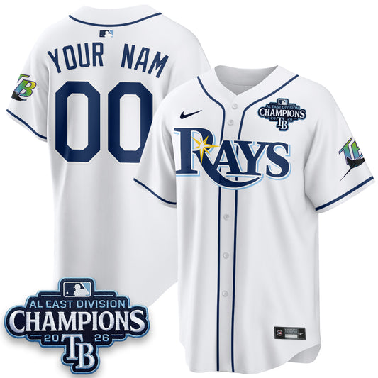 TB 2026 AL East Champs Vapor Custom Jersey - Stitched
