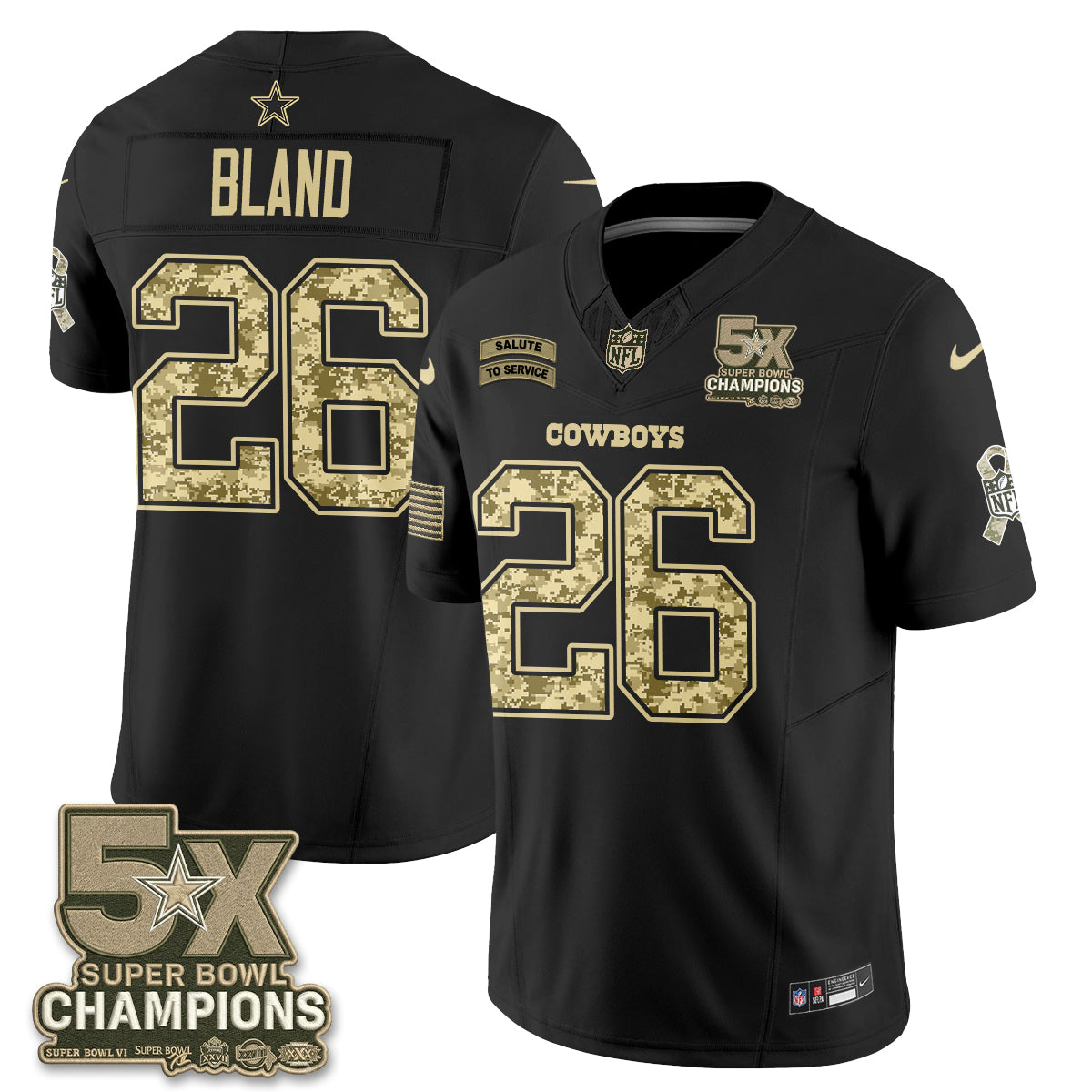 Dallas Cowboys 2026 Salute to Service V3 Vapor Jersey - Stitched