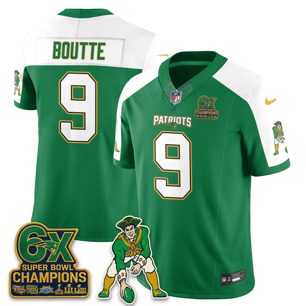 New England Patriots Irish Edition Vapor Jersey - Stitched