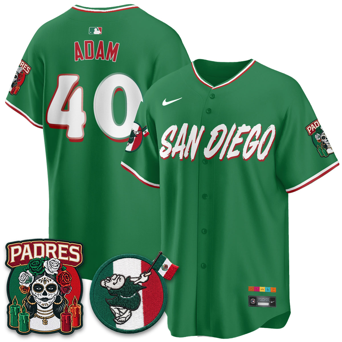 San Diego Padres City Connect Mexico Style Vapor Jersey - Stitched