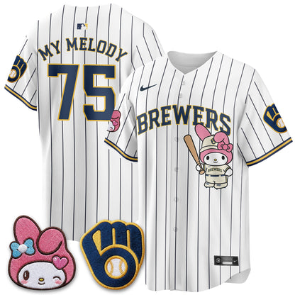 Milwaukee Brewers x Pink Sanrio Friend Edition Vapor Jersey - Stitched