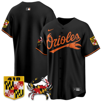 Baltimore Orioles Crab x Maryland Vapor Limited Jersey - Stitched