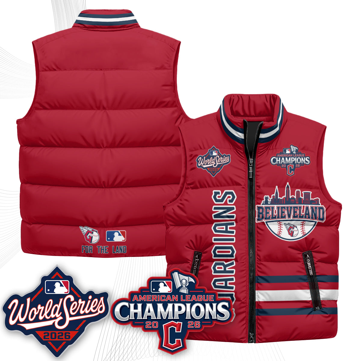 CLE 2026 AL Champions Puffer Vest - Printed