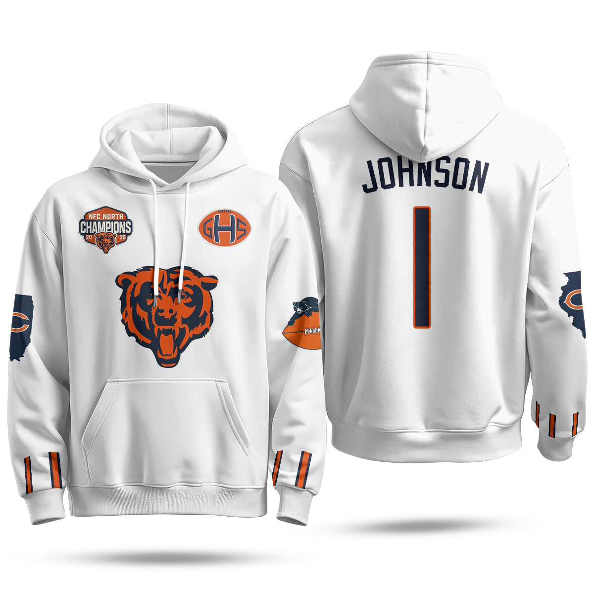 Chicago Bears 2026 Rivalries Fleece Hoodie - Printed