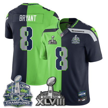 Seattle Seahawks S.Bowl Champs Split Edition Vapor Jersey - Stitch