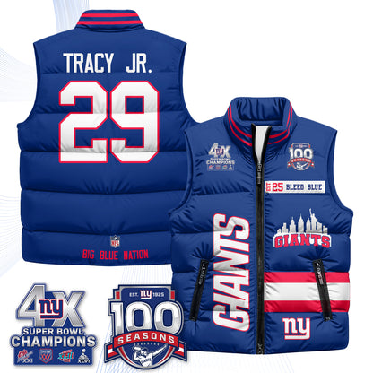 NYG 4X Champs S.Bowl Puffer Vest - Printed