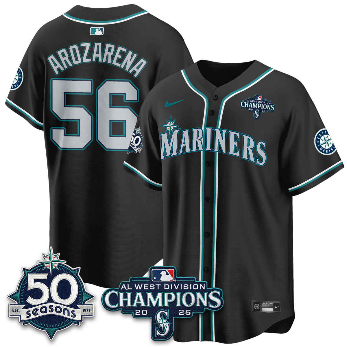 SEA 50th Anniversary Black Out Style Vapor Premier Limited Jersey - All Stitched
