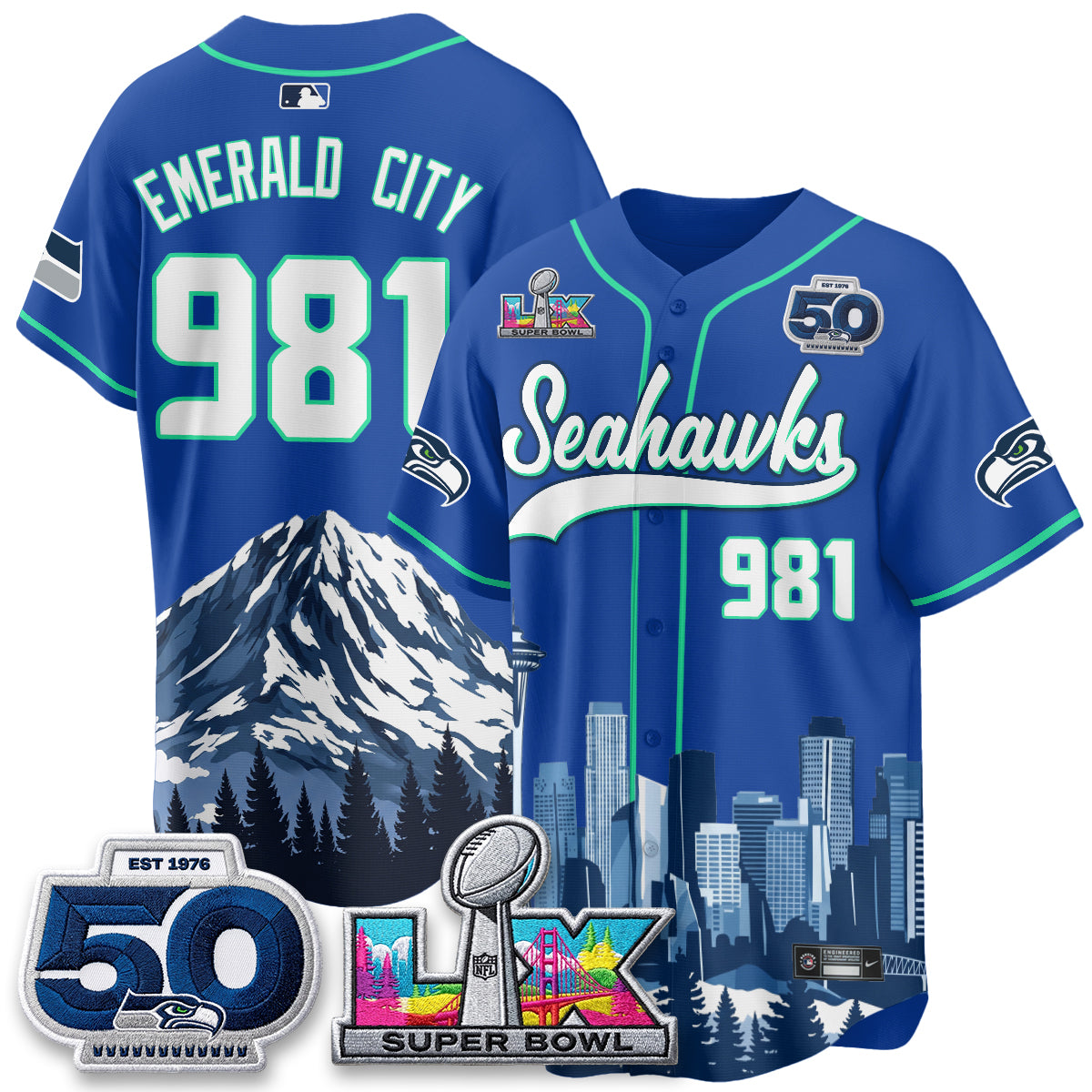 Seattle Seahawks City Edition Vapor Baseball Jersey - Stitch