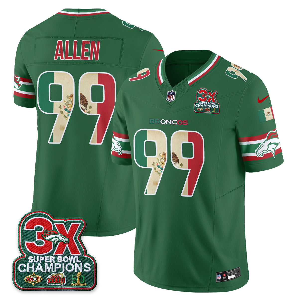 Denver Broncos Mexico Edition Vapor Jersey - Stitched