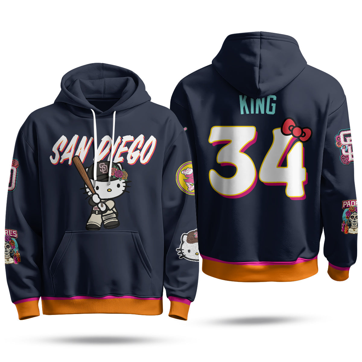 San Diego Padres x Meow KT Fleece Hoodie - Printed