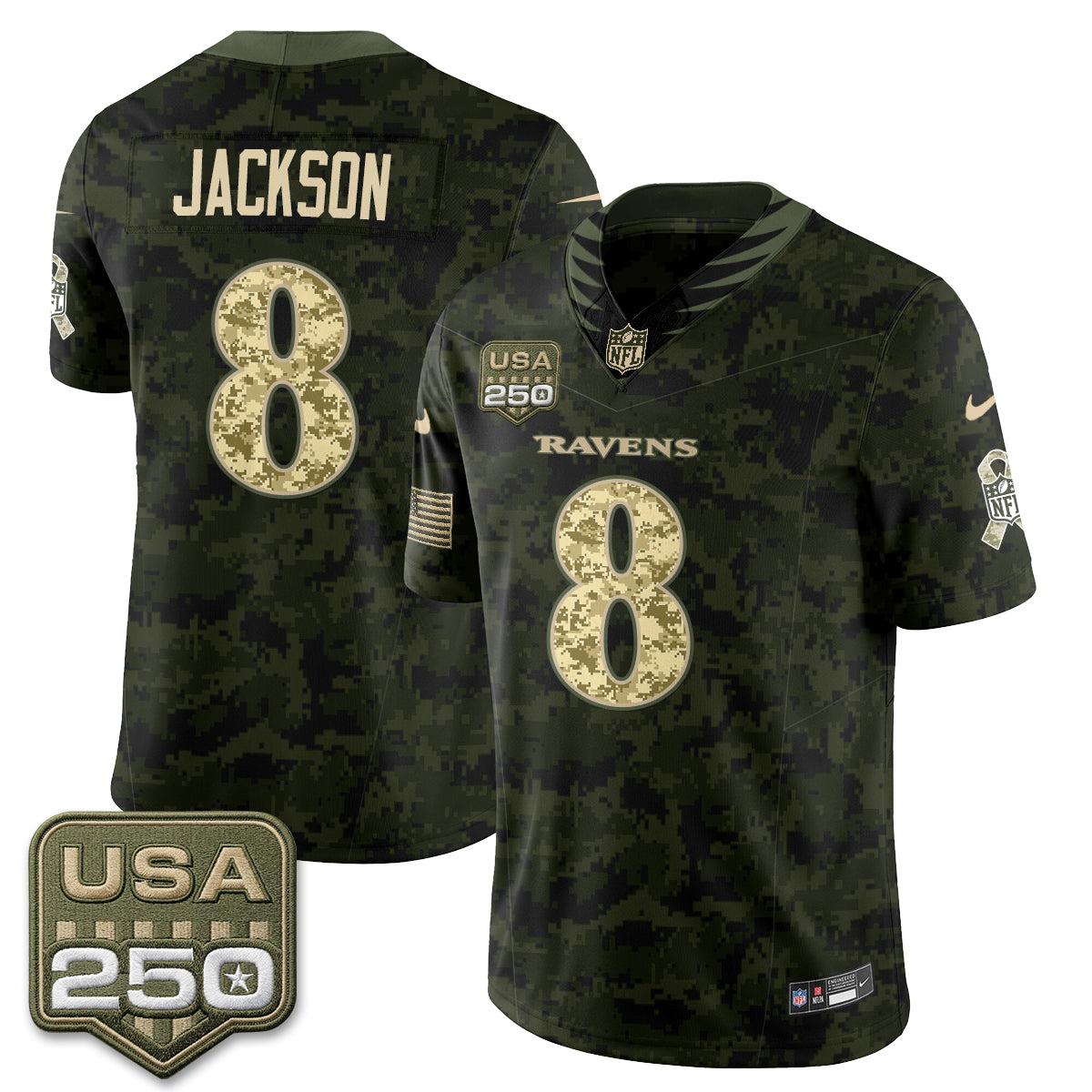 Baltimore Ravens 2026 Salute to Service Vapor Jersey - Stitched