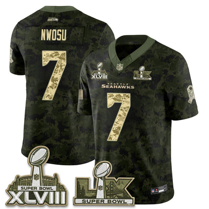 Seattle Seahawks 2026 Salute to Service Edition Vapor Jersey V2- Stitched